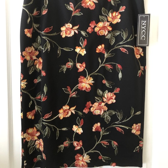 New York Clothing Company Black Embroidered Skirt M - Picture 1 of 8